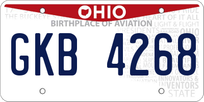 OH license plate GKB4268