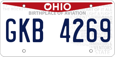 OH license plate GKB4269
