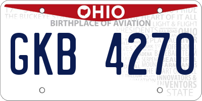 OH license plate GKB4270
