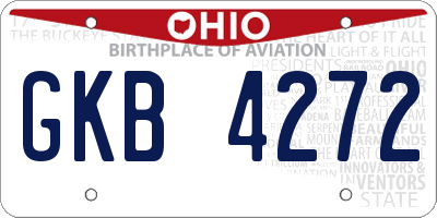 OH license plate GKB4272
