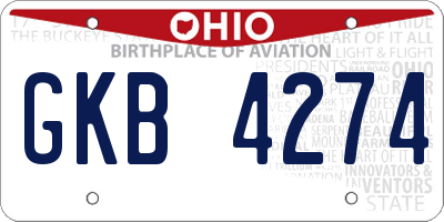 OH license plate GKB4274