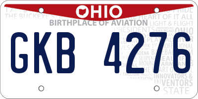 OH license plate GKB4276