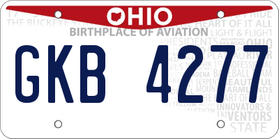 OH license plate GKB4277