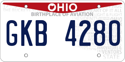 OH license plate GKB4280