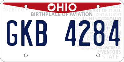 OH license plate GKB4284