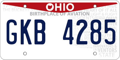 OH license plate GKB4285