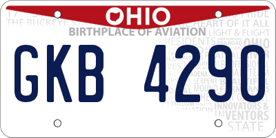 OH license plate GKB4290