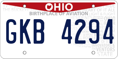 OH license plate GKB4294