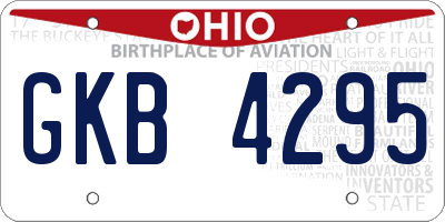 OH license plate GKB4295