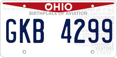 OH license plate GKB4299