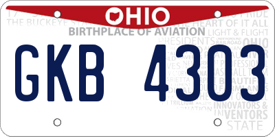 OH license plate GKB4303