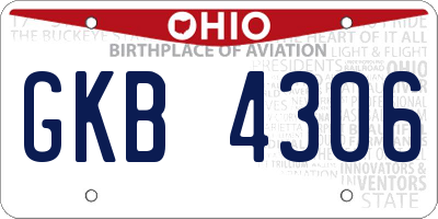 OH license plate GKB4306