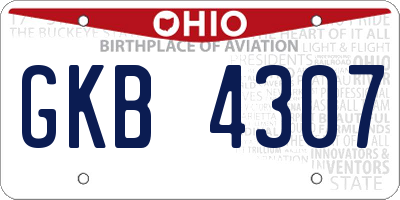 OH license plate GKB4307