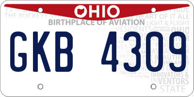 OH license plate GKB4309