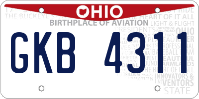 OH license plate GKB4311