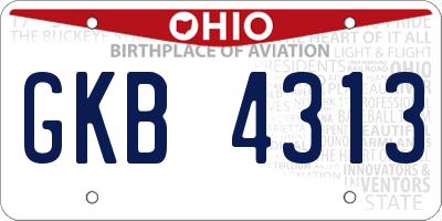 OH license plate GKB4313