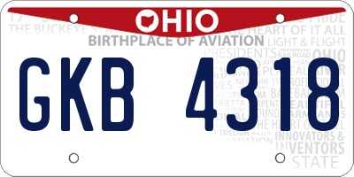 OH license plate GKB4318