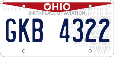 OH license plate GKB4322