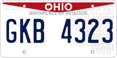 OH license plate GKB4323
