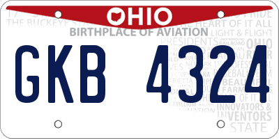 OH license plate GKB4324