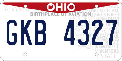 OH license plate GKB4327