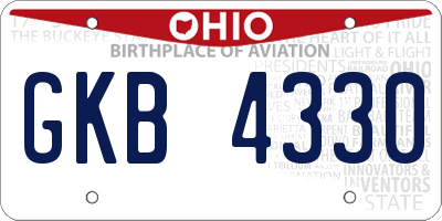 OH license plate GKB4330