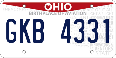 OH license plate GKB4331