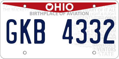 OH license plate GKB4332