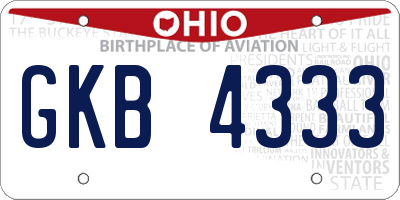 OH license plate GKB4333