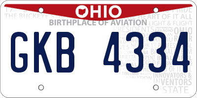 OH license plate GKB4334