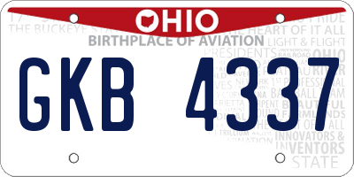 OH license plate GKB4337