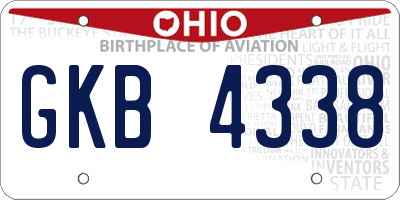 OH license plate GKB4338