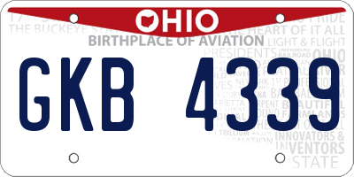 OH license plate GKB4339