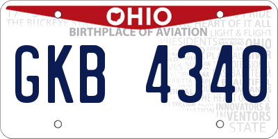 OH license plate GKB4340