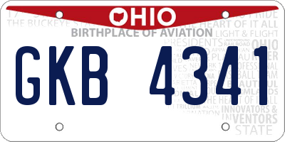 OH license plate GKB4341