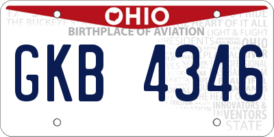 OH license plate GKB4346