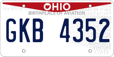 OH license plate GKB4352