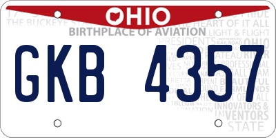 OH license plate GKB4357