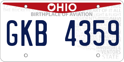 OH license plate GKB4359