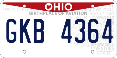 OH license plate GKB4364