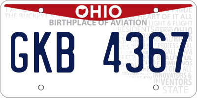 OH license plate GKB4367