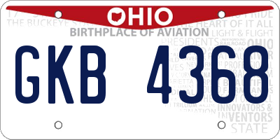 OH license plate GKB4368
