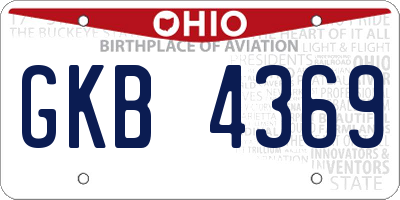OH license plate GKB4369