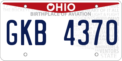 OH license plate GKB4370