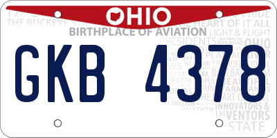 OH license plate GKB4378