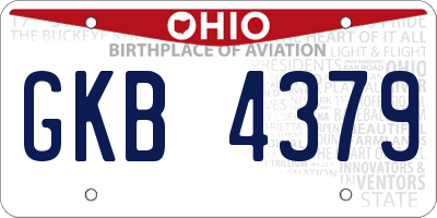 OH license plate GKB4379