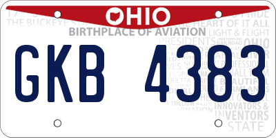 OH license plate GKB4383