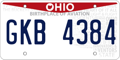 OH license plate GKB4384