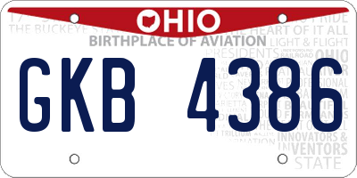 OH license plate GKB4386
