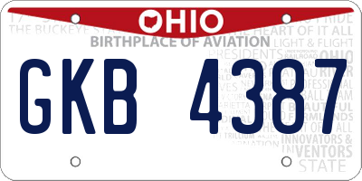 OH license plate GKB4387
